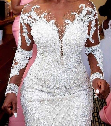 Wedding Changing Dresses, Wedding Long Sleeve Dress, Changing Dresses, Mermaid Wedding Gown, African Wedding Attire, Long Sleeve Wedding Gowns, African Wedding Dress, Detachable Train, Fancy Wedding Dresses