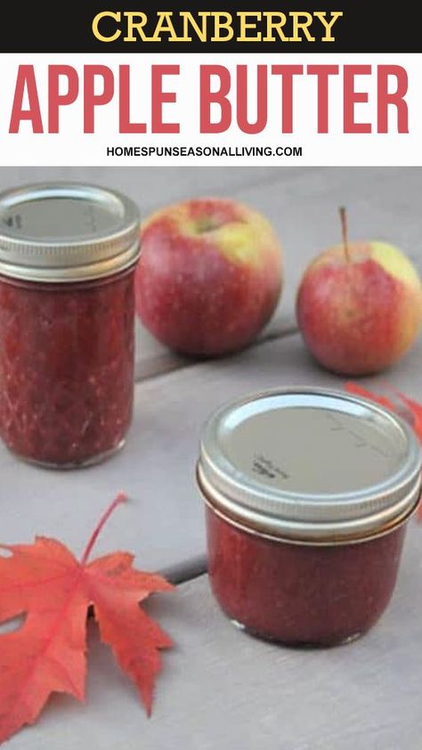 This delicious cranberry apple butter is a great way to preserve a bit of fall's sweet and tart offerings. This recipe is full of flavor and only requires a few ingredients. Apples Canning, Cranberry Apple Butter, Cranberry Butter Recipe, Cranberry Butter, Canning Apples, Canned Cranberries, Apple Butter Recipe, Canning Fruit, Canning Recipe