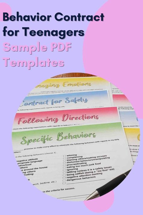 43 Behavior Contract for Teenager Sample PDF Templates - momma teen Family Behavior System, Behavior Contract Middle School, Kid Contracts, Teen Attitude, Behavior Consequences, Teen Parenting, Behavior Contract, Behavior Intervention Plan, Behavior Incentives