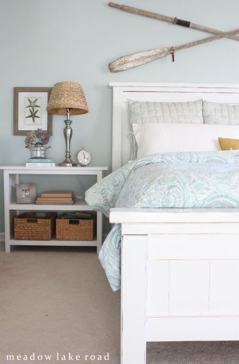 Beachy Bedroom, Nautical Bedroom, Beach House Bedroom, Coastal Bedrooms, Cottage Bedroom, Beach Cottage Decor, Beach Bedroom, Coastal Bedroom, Blue Home Decor