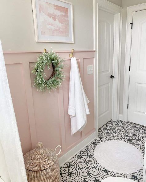 Board And Batten Wall, Upstairs Bathrooms, Girls Bathroom, Board And Batten, Big Girl Rooms, Bathroom Renos, Wainscoting, Beautiful Bathrooms, Bathroom Makeover