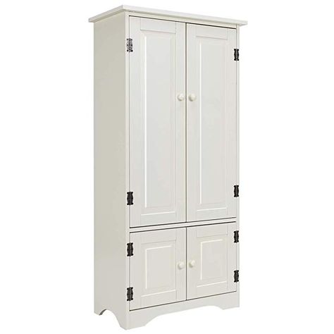 Amazon.com: Giantex Accent Floor Storage Cabinet Adjustable Shelves Antique 2-Door Low Floor Cabinet Pantry 24" Lx13 Wx49''H (White): Kitchen & Dining Narrow Storage Cabinet, White Storage Cabinets, Bathroom Space Saver, Accent Storage Cabinet, Door Accent Cabinet, Removable Shelves, Kitchen Pantry Storage, Floor Cabinet, Accent Storage