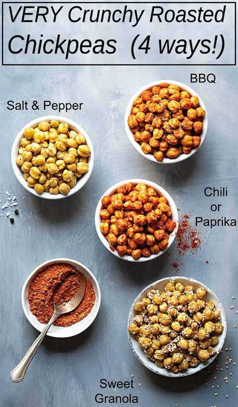 Roasted chickpeas (oven and air fryer directions) Roasted Chickpeas Oven, Flavored Chickpeas, Chickpea Snacks, Crunchy Chickpeas, Crispy Chickpeas, Dutch Oven Recipes, Chickpea Recipes, Roasted Chickpeas, Recipes Keto