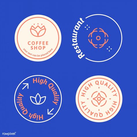 Round Logo Design, Badge Collection, Logo Circle, Circle Logo Design, Web Design Resources, Free Vector Illustration, Coffee Logo, Circle Logo, Round Logo