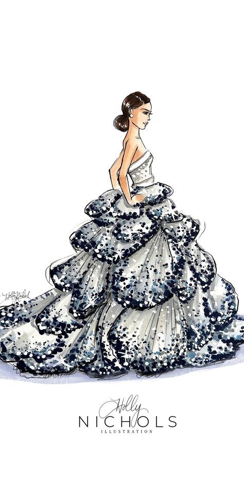 Gown Sketches Design Illustration Fashion, Fashion Design Drawings Dresses, Fashion Collection Illustration, Dior Sketches, Dress Illustration Design, Vogue Illustration, Bg Wallpaper, Fashion Coloring Pages, Vogue Illustrations