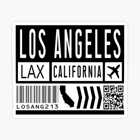 Los Angeles LAX sticker! LA, Los Angeles California! Los Angeles Logo, California Logo, Boyle Heights, Black Stickers, Travel Locations, Vinyl Cut, City Design, Los Angeles California, Angeles