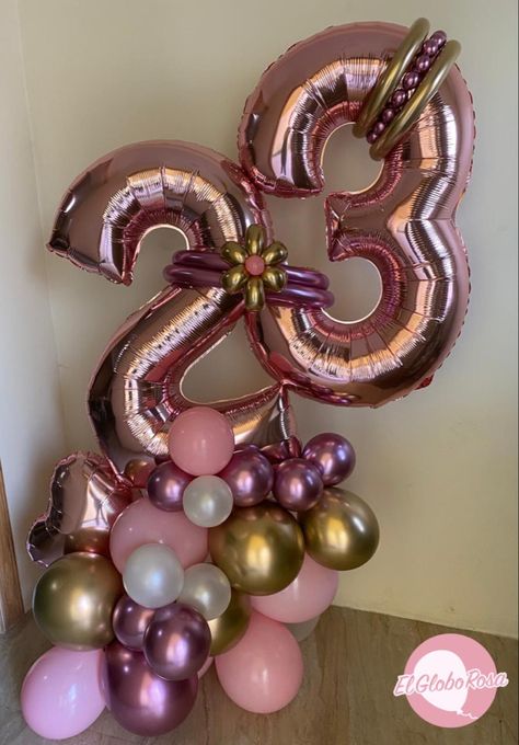 Birthday Balloon Bouquet 23rd Birthday Balloons, 23 Birthday Balloons, 23 Balloons, 23rd Birthday Decorations, Balloon Flower Decorations, Birthday Balloon Bouquet, Festa Moana Baby, 23 Birthday, Surprise Birthday Decorations