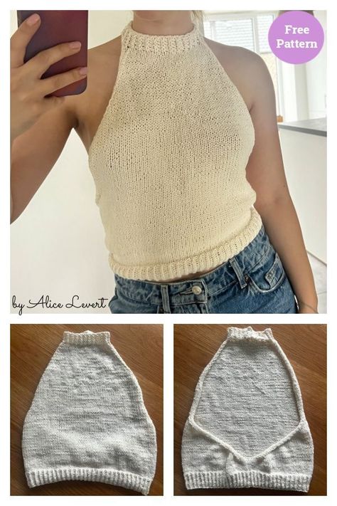 Easy Summer Tank Top Knitting Pattern Tank Top Pattern Free, Knitted Tank Top Pattern Free, Tank Top Knitting Pattern, Top Pattern Free, Knit Tank Top Pattern, Top Knitting Pattern, Trendy Tank Tops, Tank Top Pattern, Beginner Knitting Patterns