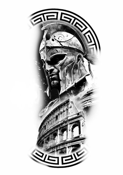 Gladiator Tattoo Ideas, Greek God Tattoo Design, Gladiator Tattoo Design, Spartan Tattoo Design, Knight Tattoo Design, Spartan Tattoos, Spartan Warrior Tattoo, Greek Tattoo Design, Warrior Tattoo Design