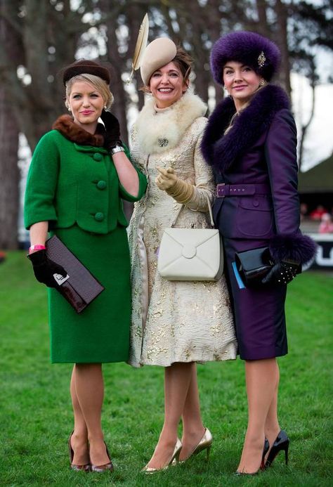 Ladies Horse Racing Fashion, Period Dresses, Cheltenham Races, Race Outfit, Racing Fashion, Royal Hats, Race Day Outfits, Day At The Races, Country Attire