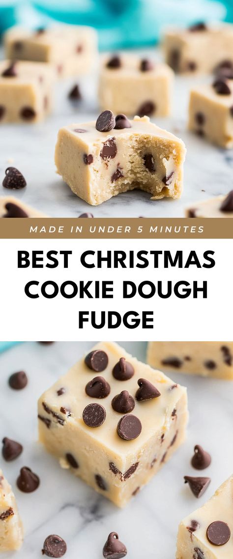 Image for Best Christmas Cookie Dough Fudge Simple Holiday Baking Ideas, Baked Holiday Treats, Christmas Desserts Easy No Bake, Christmas Dessert Exchange, Holiday Bake Sale Treats, Christmas Easy Baking Ideas, Holiday Dessert Bites, Xmas Desserts Recipes Easy, Last Minute Christmas Desserts