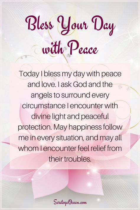 Try starting your day with this beautiful blessing. May you experience a day of peace, happiness, and angelic Love! Blessing For Today, Peace And Blessings, Peace Love And Blessings, Spiritual Blessings, Prayers For Happiness Peace, Prayer For Happiness And Peace, Peace And Blessings Quotes, Love And Blessings Quotes, Love Peace Happiness