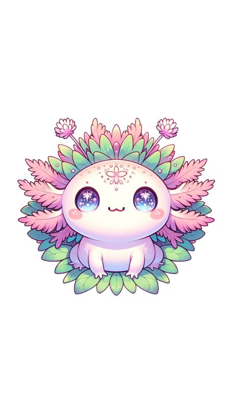 Kawaii Axolotl Drawing, Eevee Wallpaper, Axolotl Cute, Zelda Birthday, Anime Drawing Books, Christmas Classroom, Anime Animals, Cute Monsters, Rock Design