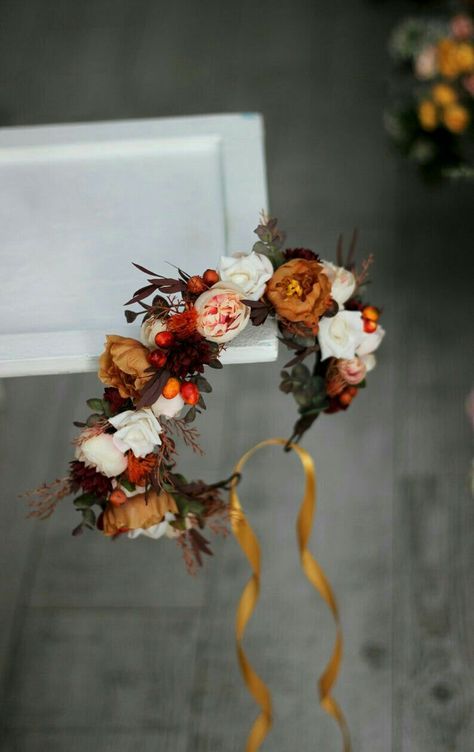 Flower Wreath Wedding, Bridesmaid Hair Flowers, Fall Flower Crown, Bridesmaid Crown, Bridal Hairpiece, Wedding Wreath, Crown Flower, Wreath Wedding, Flower Crown Wedding