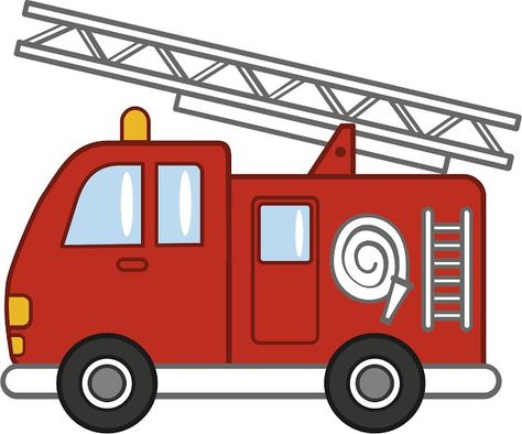 Fire Truck Cartoon, Fire Truck Siren, Fire Truck Drawing, Fire Truck Room, Truck Cartoon, Fire Trucks Pictures, Truck Images, Infant Art, Truck Room