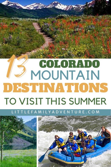 13 of the Best Colorado Mountain Towns to Visit this Summer Colorado Vacation With Kids, Colorado In Summer, Colorado With Kids, Vacation In Colorado, Colorado Vacation Summer, Colorado Family Vacation, Colorado Trip, Family Summer Vacation, Mountain Destinations