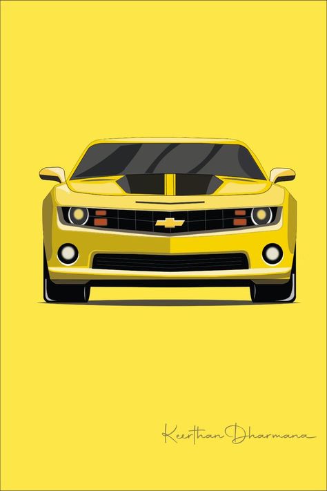 Chevrolet Camaro, Automotive Design, Adobe Illustrator, Digital Art Chevrolet Camaro Drawing, Camaro Painting, Chevrolet Camaro Wallpapers, Camaro Drawing, Chevrolet Camaro Art, Camaro Wallpaper, Camaro Art, Car Digital Art, Yellow Camaro