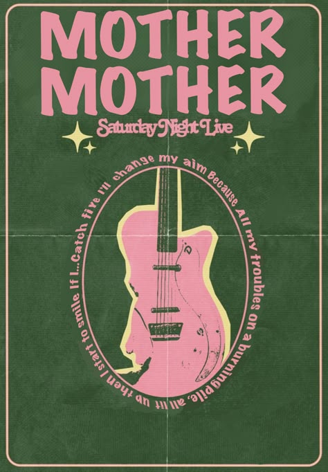 Mother Mother Poster Vintage, Christian Leave Poster, Poster Prints Bands, Poster Prints Wall Bedroom Grunge, Grunge Poster Ideas, Mother Mother Poster Band, Liana Flores Poster, Vintage Band Posters Aesthetic, Mother Mother Wallpaper Band