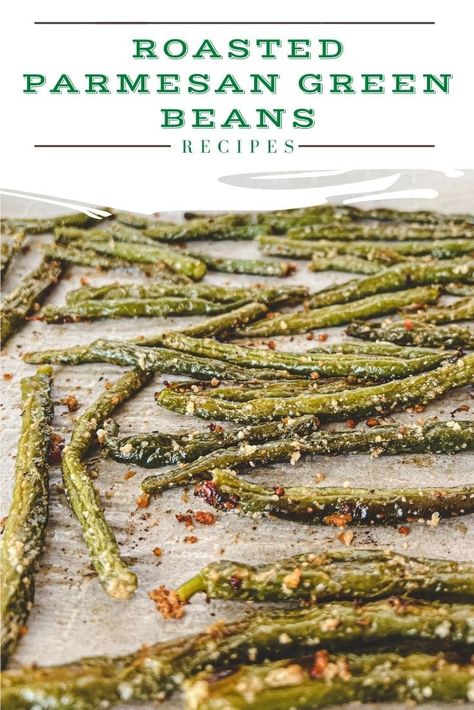 These roasted parmesan green beans, heavily dusted with good parmesan and some garlic, come out of the oven crisp-tender and delicious. Garlic Parm Green Beans, Parmesan Green Beans Baked, Parmesean Green Beans, Green Beans In The Oven, Parmesan Crusted Green Beans, Roasted Green Beans With Parmesan, Parmesan Garlic Green Beans, Roasted Parmesan Green Beans, Parmesan Green Bean Recipes