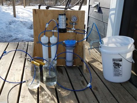 DIY Maple Syrup RO System (for under $250) — Steemit Cinder Block Maple Syrup Evaporator, Maple Syrup Evaporator Diy, Diy Syrup, Diy Maple Syrup Evaporator, Maple Syrup Shack, Maple Tapping, Diy Maple Syrup, Maple Syrup Taps, Maple Syrup Evaporator