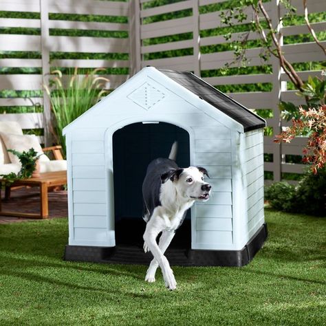 FRISCO Plastic Outdoor Dog House with Elevated Platform, X-Large - Chewy.com Xl Dog House, Large Dog House Outdoor, Dog House Outdoor, Elevated Floor, Big Dog House, Extra Large Dog House, Dog Log, Plastic Dog House, Small Dog House