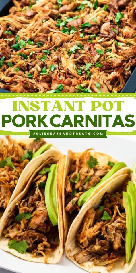 This Pork carnitas recipe is a great Cinco de Mayo dinner menu. Learn how to cook these tender and juicy instant pot pork carnitas. It's delicious and easy to make! Pin this recipe for more Cinco de Mayo party food ideas! Instant Pot Carnitas Recipe, Instant Pot Pork Carnitas, Instant Pot Carnitas, Pork Carnitas Recipe, Mexican Pork, Healty Dinner, Best Instant Pot Recipes, Carnitas Recipe, Pork Carnitas