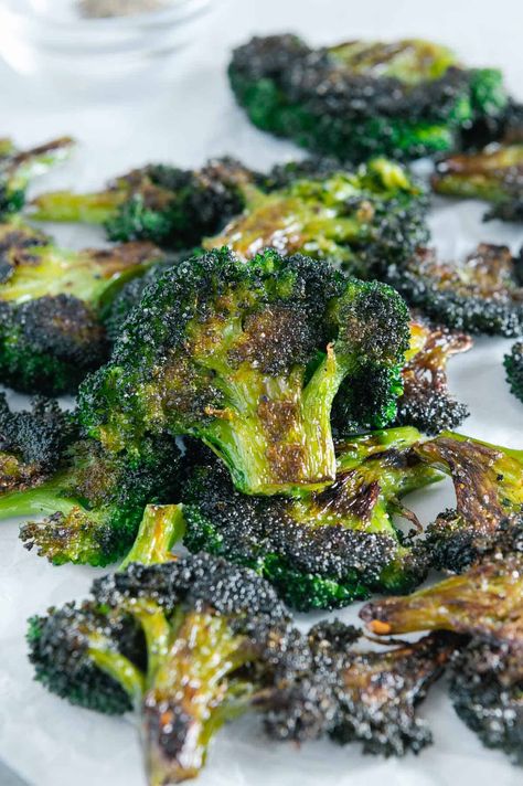 Roasted Broccoli And Squash, Crispy Oven Roasted Broccoli, Crispy Roasted Broccoli, Smashed Broccoli Parmesan Baked, Roasted Smashed Broccoli, Crunchy Broccoli Recipes, Smashed Roasted Broccoli, Crispy Smashed Broccoli, Smash Broccoli Parmesan