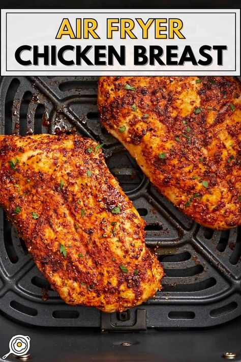 This juicy, tender, Air Fryer Chicken Breast is super flavorful and ready in less than 20 minutes. Perfect for meal prepping! Air Fryer Chicken Breast, Chicken Boneless Breast Recipes, Shredded Chicken Recipes, Fried Chicken Breast, Air Fried Chicken, Breast Recipe, Cook Chicken Breast, Chicken Cutlets, Air Fryer Chicken