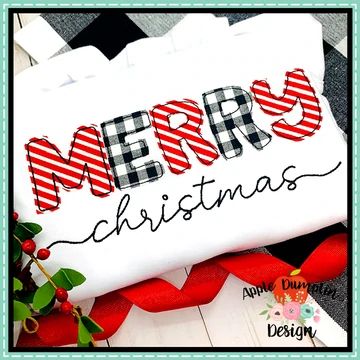 Merry Christmas Bean Stitch Applique Design | Embroidery Boutique Embroidery Svg, Christmas Applique Designs, Christmas Sayings, Embroidery Boutique, Bean Stitch, Christmas Applique, Design Embroidery, Applique Embroidery, Pet Holiday