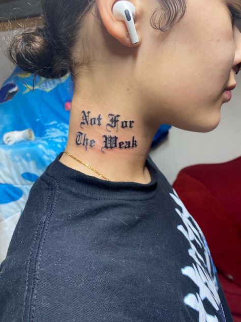 Sick Neck Tattoos Women, Meaningful Neck Tattoos Women Unique, 1 Of 1 Neck Tattoo, Under Chin Tattoo Woman Words, Sonder Neck Tattoo, Behind The Ear Tattoo Ideas Meaningful, Neck Tattoo Quote, Neck Small Tattoo, Behind The Ear Tattoo Ideas Words