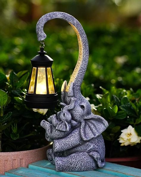 Amazon.com: Pohabery Elephant Outdoor Statues with Cute Baby Garden Decor, Resin Elephant figurines with solar lantern outdoor decoration Gifts for Mothers Day, Birthday Day : Tools & Home Improvement Solar Lanterns Outdoor, Variety Store, Solar Lanterns, Elephant Figurines, Outdoor Statues, Outdoor Lanterns, Mother Day Gifts, Birthday Decorations, Garden Decor