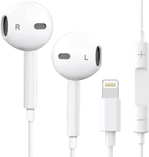 Apple Earbuds Headphones with Lightning Connector [Apple MFi Certified] Built-in Microphone & Volume Control, Noise Isolating Wired Earphones for iPhone 14/13/12/11/XR/XS/X/8/7/SE, Support All iOS Wire Earbuds Aesthetic, Apple Wired Earphones Aesthetic, Wired Apple Headphones, Wire Earphones, Apple Wired Earphones, Earbud Headphones, Ipad Pro, Ios, Iphone 8