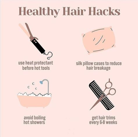 Hacks For Healthy Hair (Infographic) Hair Infographic, Healthy Hair Hacks, Caramel Blonde Hair Color, Icy Blonde Hair Color, Copper Brown Hair Color, Copper Brown Hair, Cool Blonde Hair Colour, Caramel Blonde Hair, Hair Care Regimen