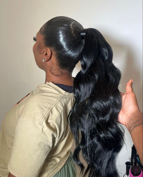 360 Frontal Ponytail Hairstyles, Body Wave Ponytail, Hair Inches, Hair Knots, 360 Frontal Wig, Sleek Ponytail Hairstyles, Hair Crochet, 360 Frontal, Black Ponytail Hairstyles