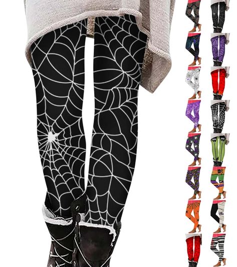 PRICES MAY VARY. HALLOWEEN LEGGINGS WOMAN - This Womens Halloween Leggings Feature Funny Spooky Pumpkin, Spider Web, Bat, Pattern Running Down The Legs to Rock Halloween Look. Mid Rise, Skinny Design, The Material is Silky to The Touch inside And out So They Are Very Comfy to Wear. You Can Wear Your Pumpkin Leggings for Women Over And Over And They Won't Lose Their Shape. HALLOWEEN STAR - This Halloween Leggings for Women is Skinny and Funny. Easy to Catch Others Eyes In the Party, Being A Walki Pumpkin Leggings, Stylish Leggings, Bat Pattern, Halloween Leggings, Pumpkin Spider, Spooky Pumpkin, Stretchy Leggings, Leggings For Women, Halloween Looks