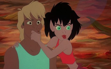 Zak and Crysta from FernGully, 20th Century Fox Ferngully Crysta And Zak, Crysta Ferngully, Dream Realm, Sailor Moon Wedding, Fern Gully, Movies Cartoon, Cartoon Couples, 2000s Cartoons, Goofy Movie