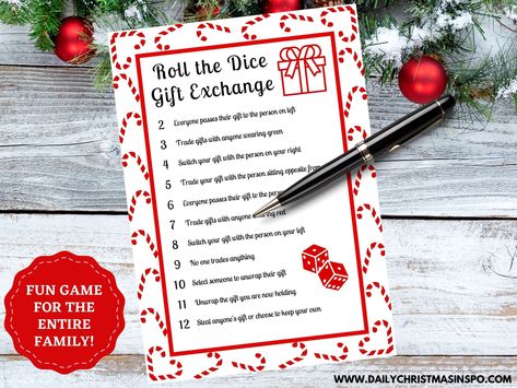 Excited to share this item from my #etsy shop: Instant Download Christmas Gift Exchange | Pass the Present | Holiday Party Games | Gift Swap Game | Dice Gift Swap | Daily Christmas Inspo Dice Christmas Gift Exchange, Gift Swap Game, Gift Exchange Story, Left Right Christmas Game, Gift Exchange Game, Gift Exchange Party, Christmas Gift Exchange Games, Xmas Games, Holiday Gift Exchange