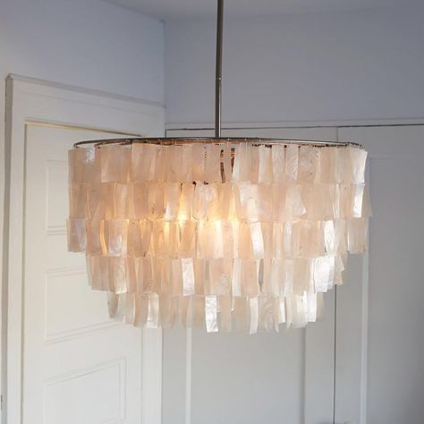 Round Capiz Chandelier - White West Elm Chandelier, Kids Chandelier, Capiz Chandelier, Mobile Chandelier, Waterfall Chandelier, Rectangle Chandelier, Capiz Shell, Round Chandelier, 3 Light Chandelier