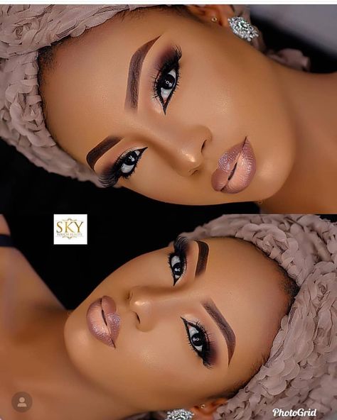 Lovely 👌🏼Makeup by @skytouch_beauty #subtleglam #naijapartyowanbe Black Bridal Makeup, Styles For Black Women, Maquillage Yeux Cut Crease, Makeup For Black Skin, Brown Skin Makeup, Beauty Make-up, Black Women Makeup, Braut Make-up, Black Makeup