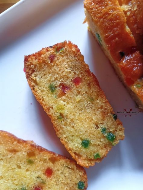 Eggless tutti fruity cake | Britannia fruit cake recipe eggless Eggless Blueberry Recipes, Tutti Fruity Cake, Eggless Fruit Cake Recipe, Cake Recipe Eggless, Boiled Fruit Cake, Egg Free Cakes, Fruit Cake Recipe, Different Types Of Cakes, Lemon Blueberry Bread