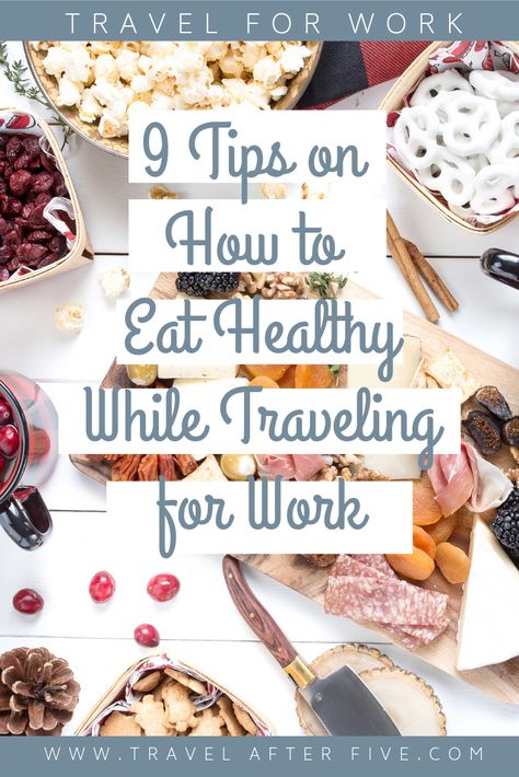 Eating healthy while traveling for work is not easy, but portion control will be the most beneficial. Watch your snacks. Drink water. Avoid sugar every night. Portion control. Healthier in room options. Add veggies. Avoid peer pressure. Pack food from home. Bring food onto the plane. via @travelafterfive Eating Healthy While Traveling For Work, Travel Healthy Food, Healthy Hotel Eating, Eating While Traveling, Eat Healthy While Traveling, Healthy Travel Food, Hotel Meals, Traveling For Work, Healthy Travel Snacks