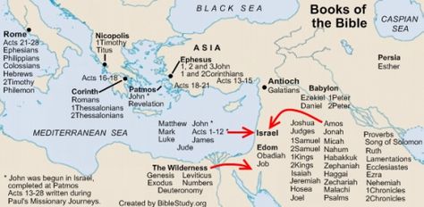 66 Books of the Bible and Where They Were Written. Map Of Bible Times, Who Wrote The Books Of The Bible, What Each Book Of The Bible Is About, Biblical Maps, Old Testament Books Of The Bible, Bible Mapping, Biblical Studies, Family Worship, Bible Study Help