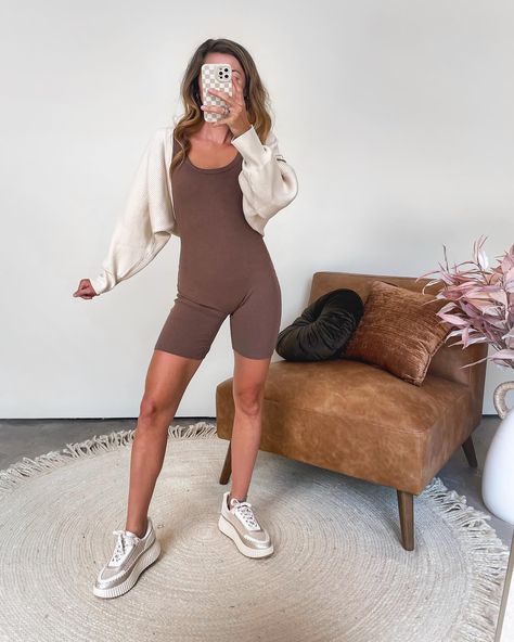 Sunday H A U L 👀 Brown Romper Outfit, Brown Romper, Romper Fall, Knit Romper, Romper Outfit, Knitted Romper, Sleeve Cardigan, Long Sleeve Cardigan, On Time