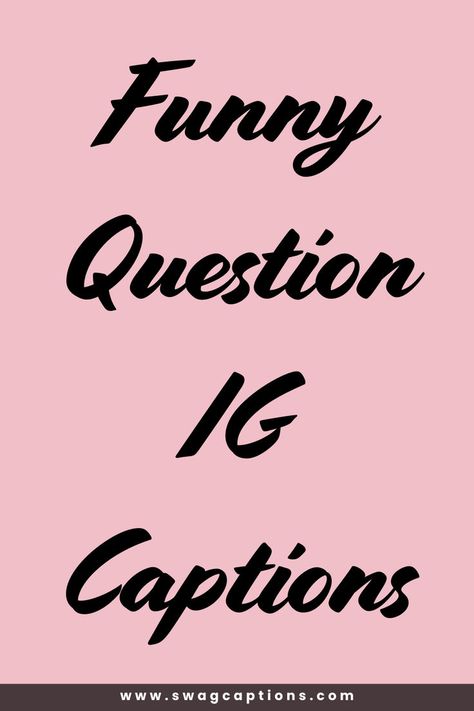 Looking for the perfect way to add humor to your Instagram posts? Check out our collection of Funny Question IG Captions! These hilarious and witty questions are sure to get your followers laughing and engaging with your content. From clever quips to playful puns, our captions will make your posts stand out and spark conversations. Whether you're sharing a selfie, a group photo, or a candid moment, these funny questions will add the perfect touch of humor to your feed. Questions Captions For Instagram, Funny Instagram Captions Puns, Question Captions For Instagram, Question Captions, Ig Captions Funny, Funny Ig Captions, Funny Selfie Captions, Funny Captions For Instagram, Funny Group Photos