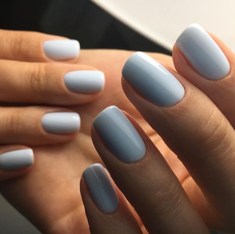 Breathless is a light blue aqua that will remind you of the heavens above! Award Winning Gel Polish! This incredible 100% pure colored gel is created by Akzentz amazing team of chemists to be completely solvent free, long lasting and easily applied! This unique formula provides numerous benefits: Easy Application - The product is not runny so it stays where you apply it. Odor Free - Absolutely NO smell. Does not smell like nail polish, since it is polish free. Flexibility and Strength - Typical Simple Light Blue Nails Short, Light Blue Squoval Nails, Dark Sky Blue Nails, Whitish Blue Nails, Gel Nails Pale Skin, Light Gray Blue Nails, Light Blue Shellac Nails, Light Colored Nails Gel, Light Blue Sweater Nails