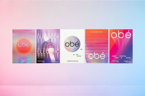 This Holographic Branding and Packaging For Obé Is a Millennial's Dream | Dieline James Turrell, Exercise Routines, Health Logo, Body Electric, Creative Packaging Design, Graphic Design Print, Creativity And Innovation, Corporate Design, Packaging Design Inspiration