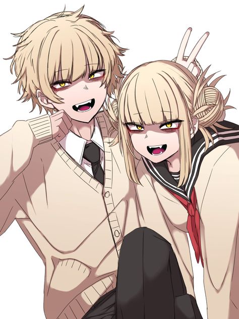 Male Toga Himiko Fanart, Himiko Toga Official Art, Male Toga Himiko, Toga Genderbend, My Hero Academia Genderbend, Toga Himiko Cute, Togo Himiko, Toga Gacha, Ua Uniform Bnha