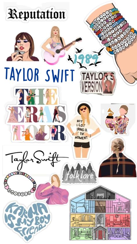 Taylor Swift Games, Taylor Swift Drawing, Estilo Taylor Swift, Taylor Swift Album, Fun Diy Crafts, 8th Birthday, Diy Stickers, Diy Plans, Aesthetic Stickers