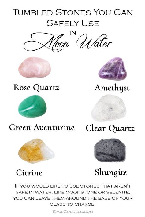 Have you ever used stones to charge your moon water? Use this guide to determine which stones you can safely use to add an intention to and charge your moon water. What Crystals Can Go In Moon Water, Essential Oils For Moon Water, What Herbs To Add To Moon Water, Crystals That Are Safe In Water, Crystals For Moon Water, Crystals Water Safe, Moon Water Crystals, Crystals And Water, New Moon Crystal Cleanse