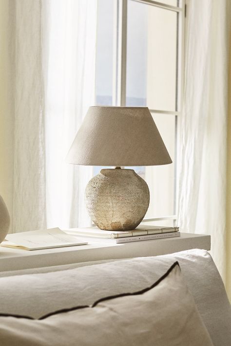 LAMP WITH AGED CERAMIC BASE - Terracotta | ZARA Ireland Crystal Chandelier Kitchen, Hallway Wall Lights, Tiffany Style Table Lamps, Kitchen Island Chandelier, Recessed Wall Lights, Flushmount Ceiling Lights, Sand Table, Recessed Wall, Fabric Lampshade